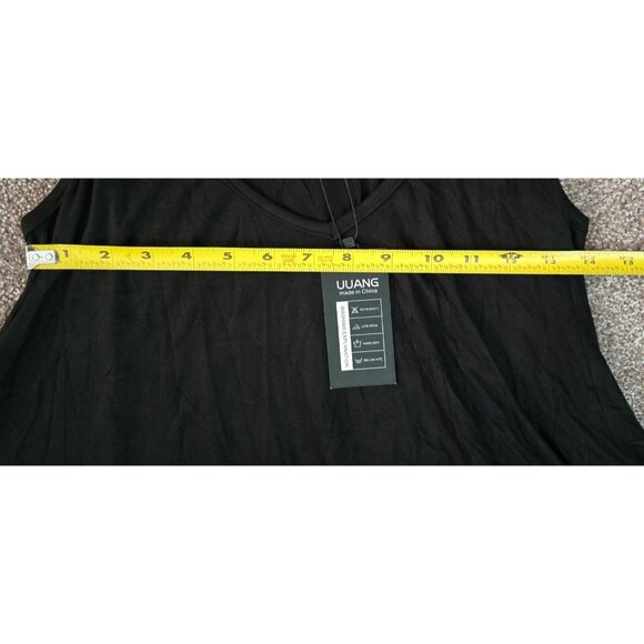 Black Sleeveless Flowy Cami Tank Top With Double Strap Back Design - Picture 8 of 8